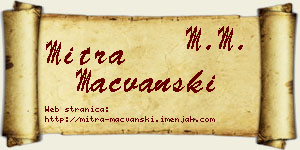 Mitra Mačvanski vizit kartica
